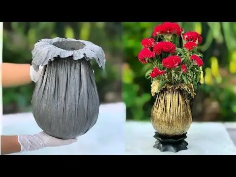 Do-it-yourself cement and fabric vases for the garden: how to make an original flower pot, photo ideas for every taste