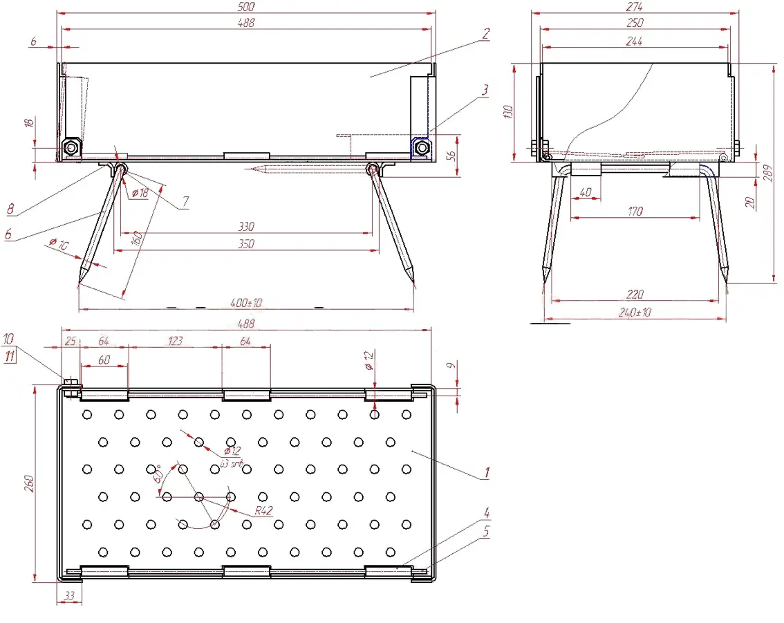 Do-it-yourself collapsible brazier: how to make a camping brazier out of metal, drawings, assembly diagrams + photo of a folding model