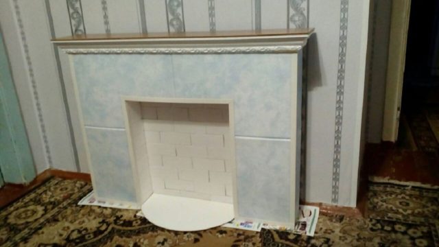 Do-it-yourself foam fireplace: step by step instructions, photo