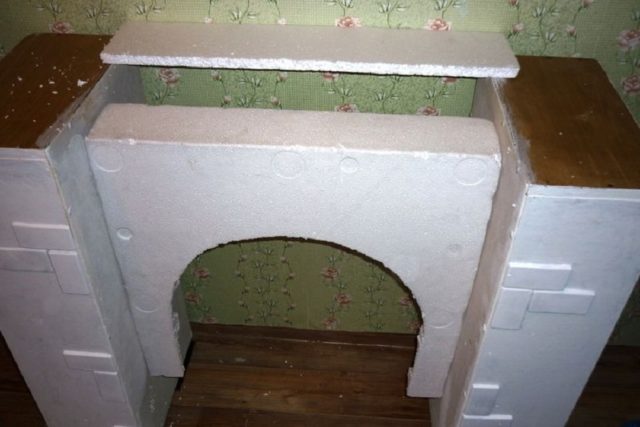 Do-it-yourself foam fireplace: step by step instructions, photo