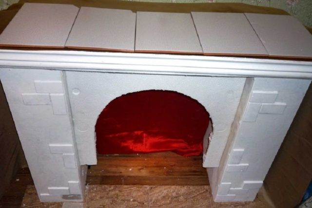 Do-it-yourself foam fireplace: step by step instructions, photo