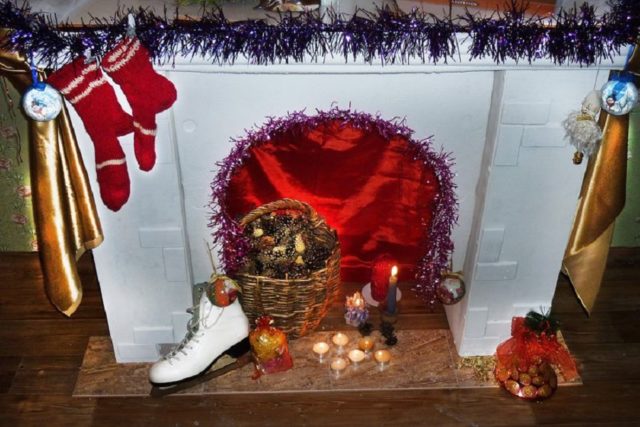 Do-it-yourself foam fireplace: step by step instructions, photo