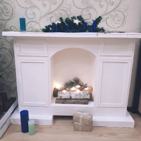 Do-it-yourself foam fireplace: step by step instructions, photo