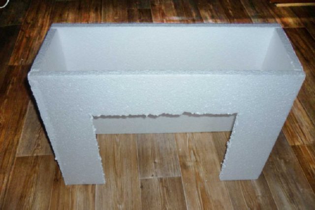 Do-it-yourself foam fireplace: step by step instructions, photo