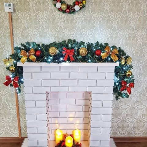 Do-it-yourself foam fireplace: step by step instructions, photo