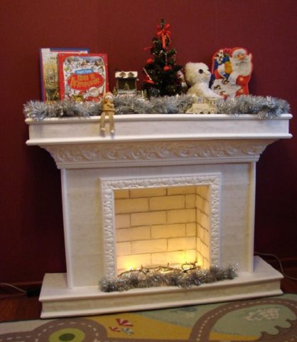 Do-it-yourself foam fireplace: step by step instructions, photo