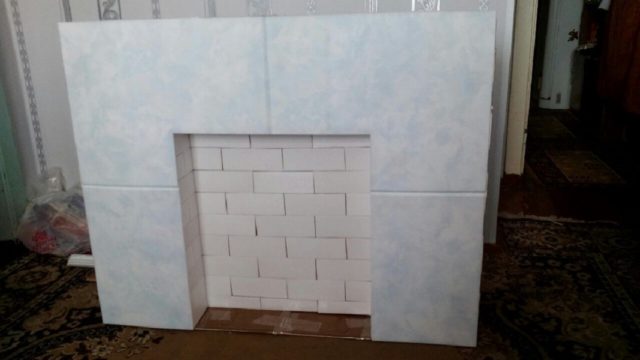 Do-it-yourself foam fireplace: step by step instructions, photo