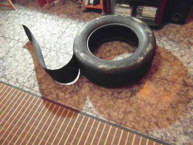 Do-it-yourself garden paths from tires + photo