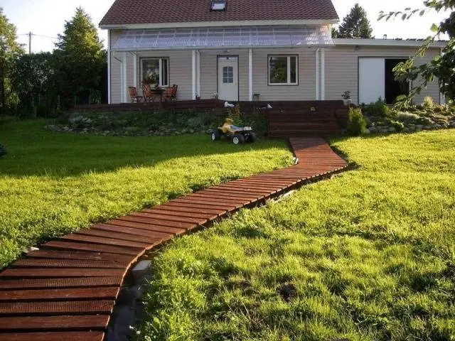 Do-it-yourself garden paths from tires + photo