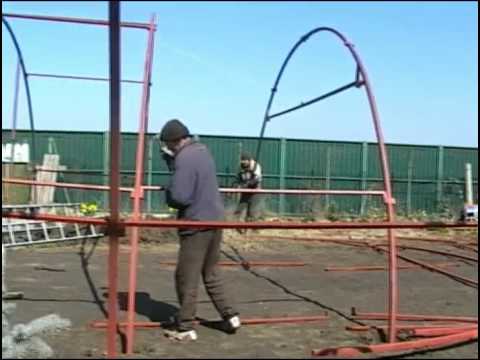 Do-it-yourself greenhouse frame from a profile pipe