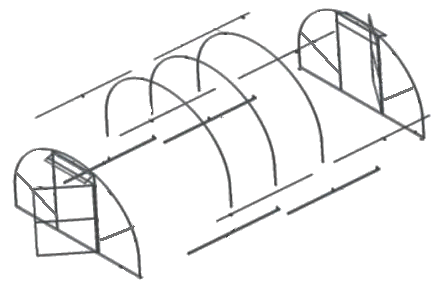 Do-it-yourself greenhouse frame from a profile pipe