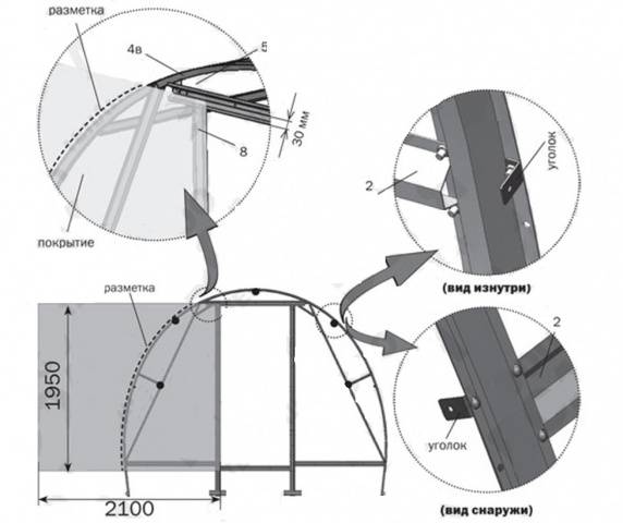 Do-it-yourself polycarbonate greenhouse + drawings