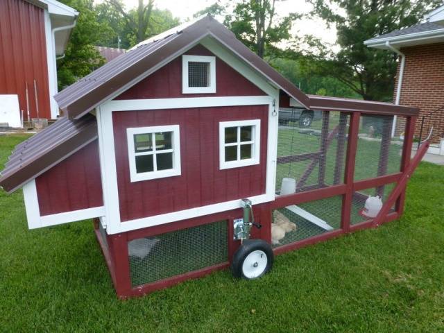 Do-it-yourself portable chicken coops: photo + drawings