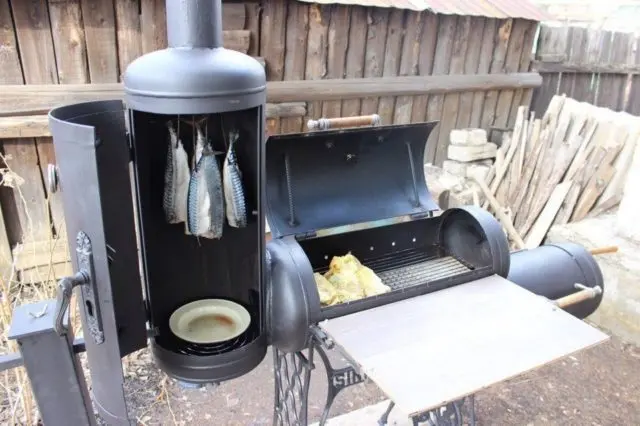 Do-it-yourself smokehouse-barbecue from a gas cylinder: drawings, photos, videos