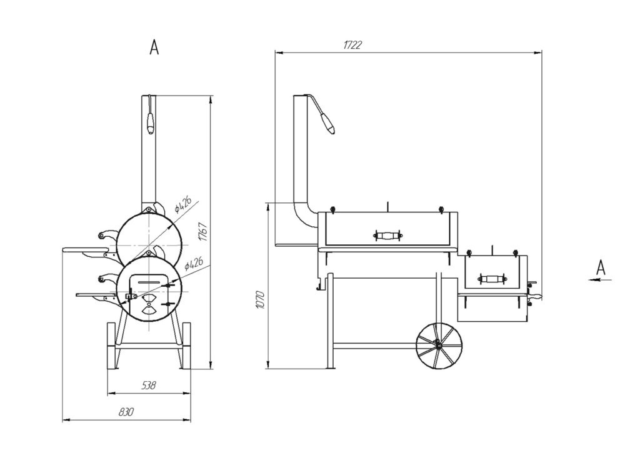 Do-it-yourself smokehouse from a gas cylinder: photos, drawings, video