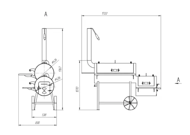 Do-it-yourself smokehouse from a gas cylinder: photos, drawings, video