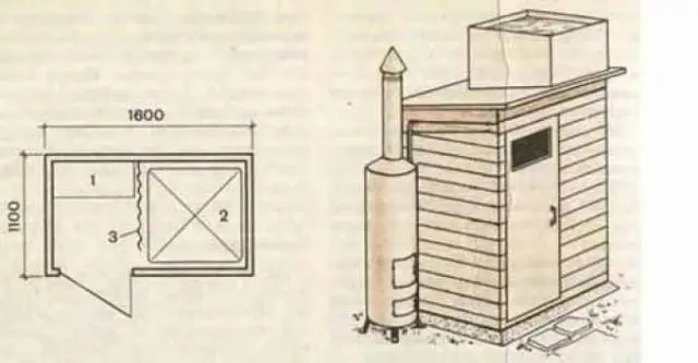 Do-it-yourself summer shower in the country with heating