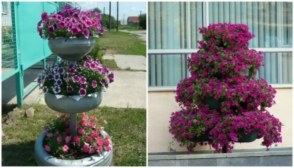 Do-it-yourself vertical flower beds from improvised means