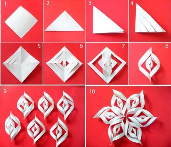 Do-it-yourself voluminous paper snowflake step by step: templates + diagrams