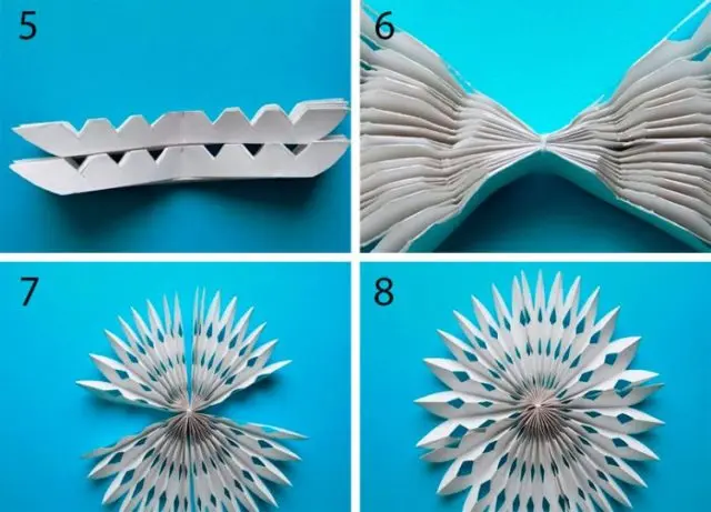 Do-it-yourself voluminous paper snowflake step by step: templates + diagrams