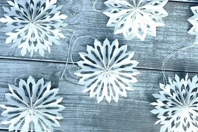 Do-it-yourself voluminous paper snowflake step by step: templates + diagrams