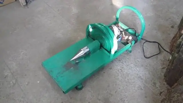 Do-it-yourself wood splitter from the engine of a washing machine