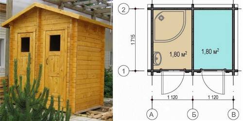 Do-it-yourself wooden shower-toilet for a summer residence