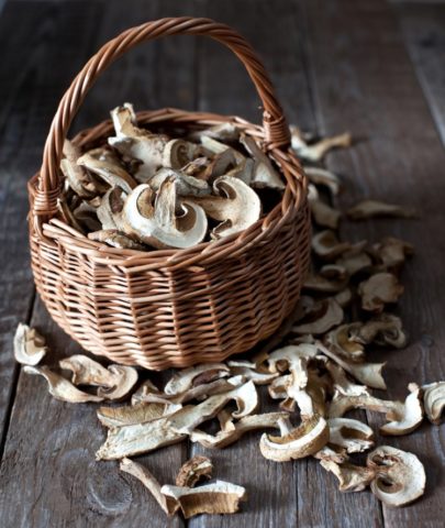 Dried champignons: how to dry in an electric dryer, in the oven