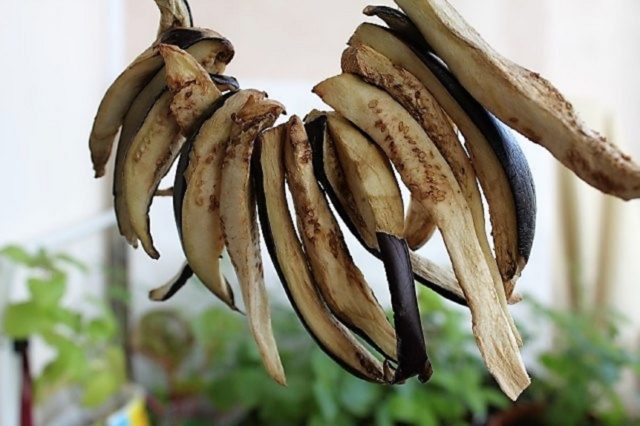 Dried eggplant for the winter at home