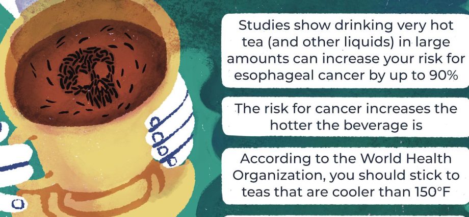 Drinking hot tea increases the risk of esophageal cancer