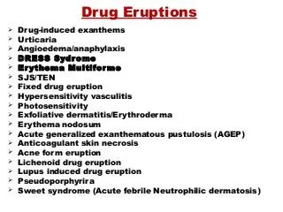 Drug rashes &#8211; types