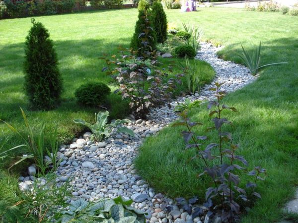 Dry stream in the country of stones and flowers: step-by-step instructions for do-it-yourself work + photos of the most spectacular streams