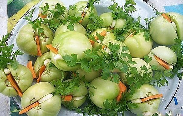 Easy recipe for small green pickled tomatoes