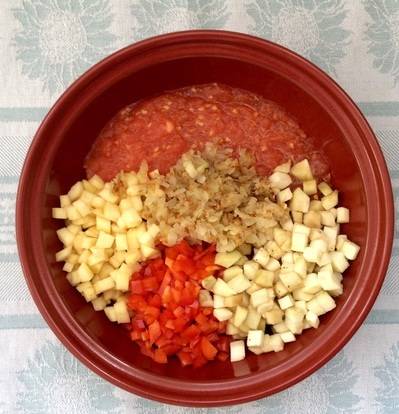 Eggplant and tomato caviar 