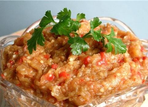 Eggplant and tomato caviar 