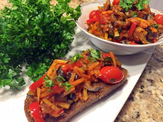 Eggplant caviar for the winter