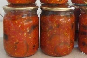 Eggplant caviar for the winter without sterilization 