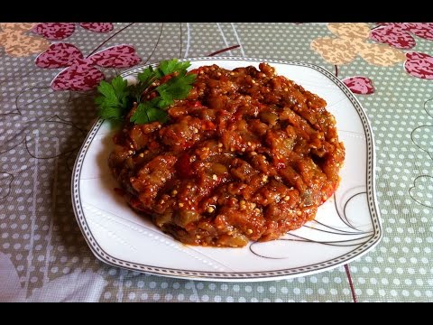 Eggplant caviar with tomato paste: recipe