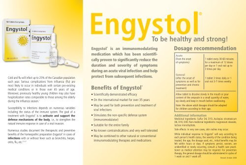 Engystol for colds &#8211; action, indications, contraindications and dosage