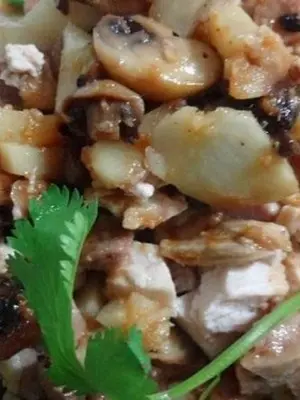 Festive salads with champignons and tongue