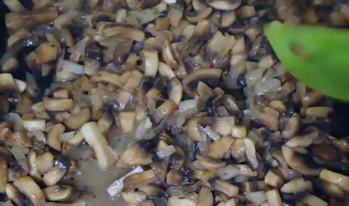 Festive salads with champignons and tongue