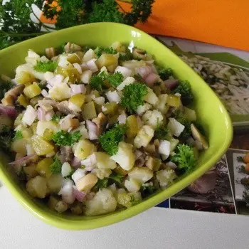 Festive salads with mushrooms for the New Year