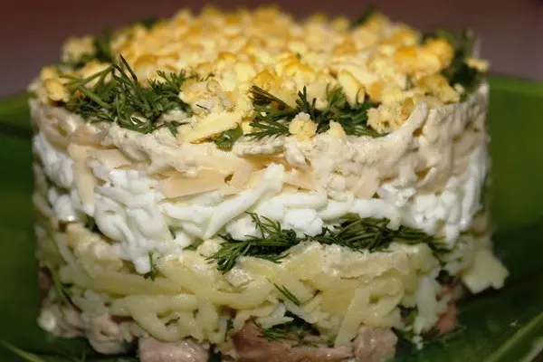 Festive salads with mushrooms for the New Year