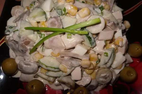 Festive salads with mushrooms for the New Year