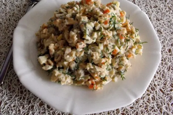 Festive salads with mushrooms for the New Year