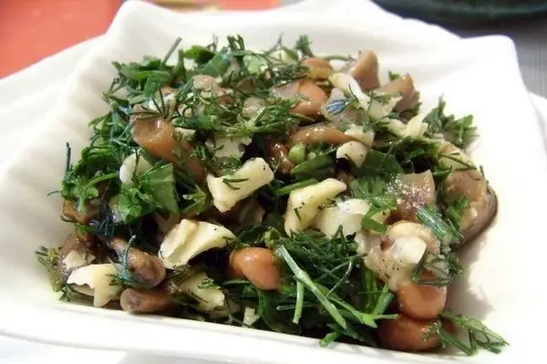 Festive salads with mushrooms for the New Year