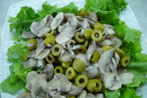 Festive salads with mushrooms for the New Year