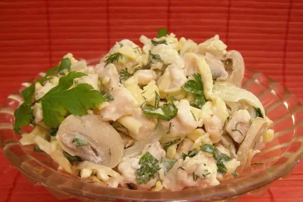 Festive salads with mushrooms for the New Year