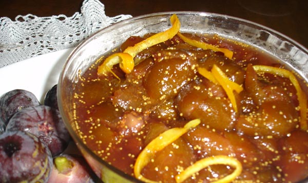 Fig jam: Armenian recipe and fig delicacy boiled with nuts, plums, lemons, oranges