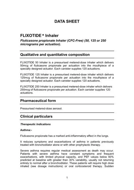 Flixotide &#8211; indications, dosage, precautions, side effects. Asthma aerosol, its price and use